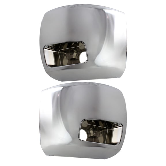 Bumper End Cap Set For 07-12 Chevrolet Silverado 2500 HD 3500 HD Chrome Front