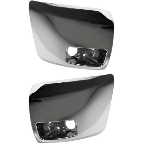 Bumper End Caps Set For 07-13 Chevy Silverado 1500 with Fog Light Hole Chrome