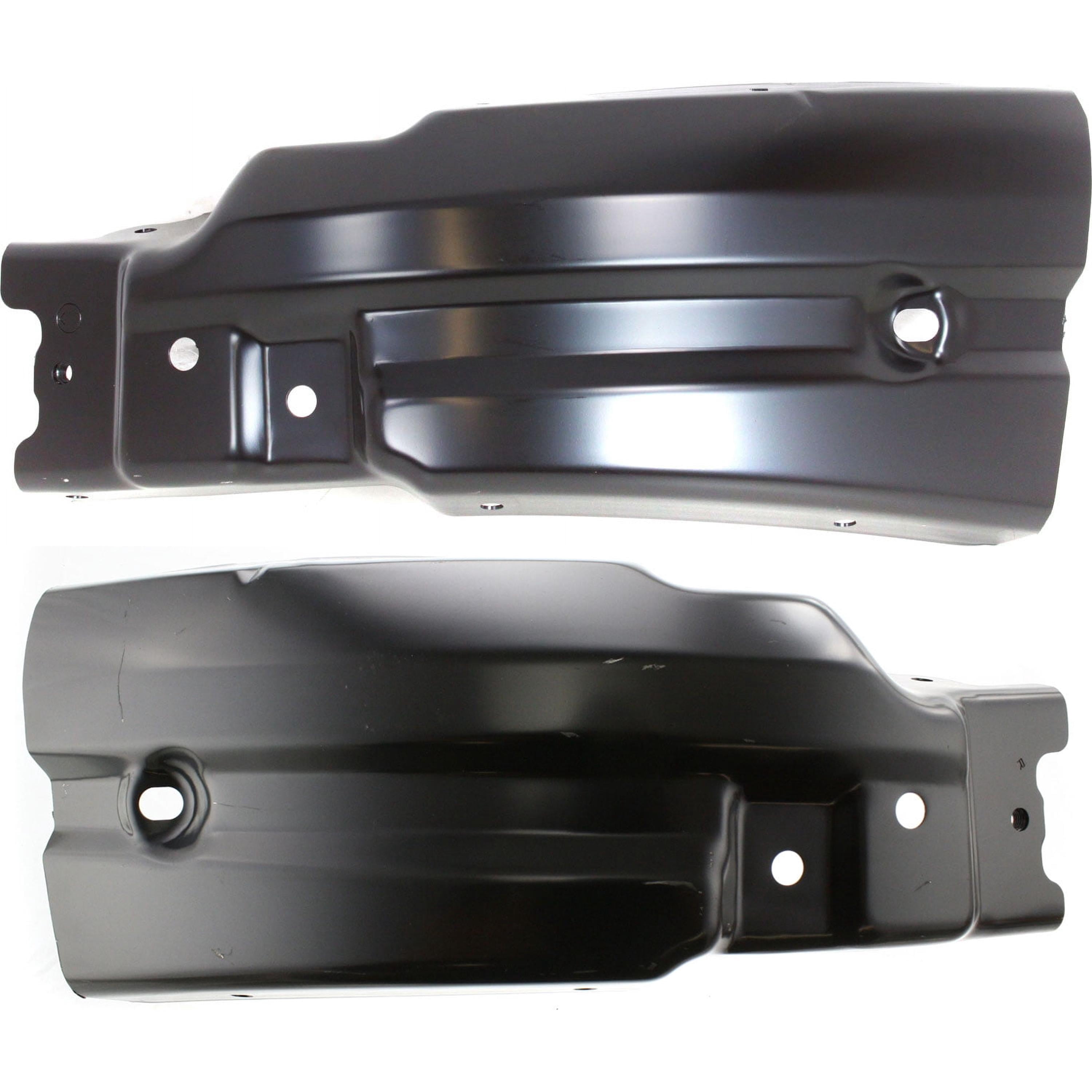 Bumper End Compatible With 2007-2013 Chevrolet Silverado 1500 2007-2010 2500 HD Front, SET of 2 Left Driver and Right Passenger Side Steel Painted Black