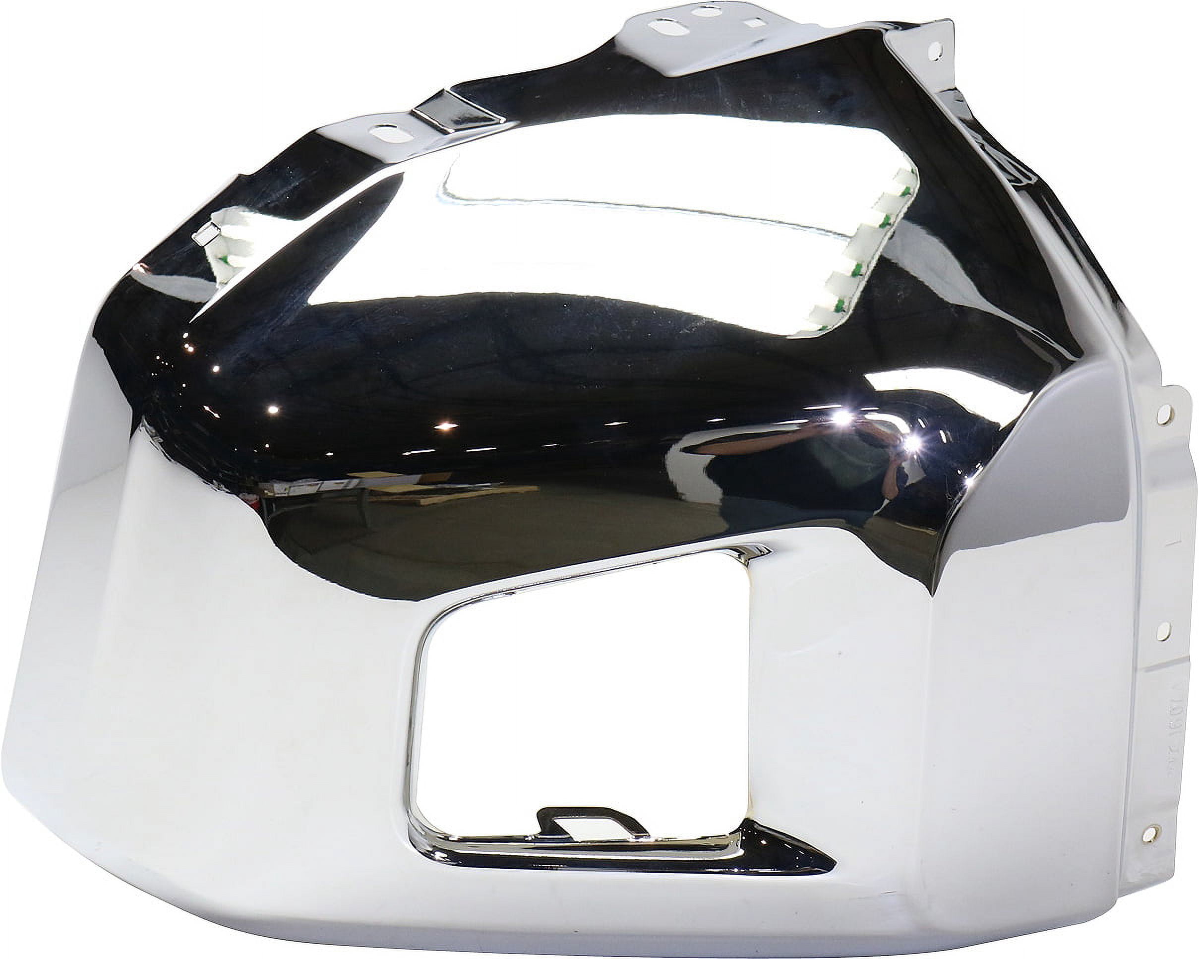 Bumper End Compatible With 2014-2021 Toyota Tundra Front, Left Driver Steel Chrome CAPA Certified