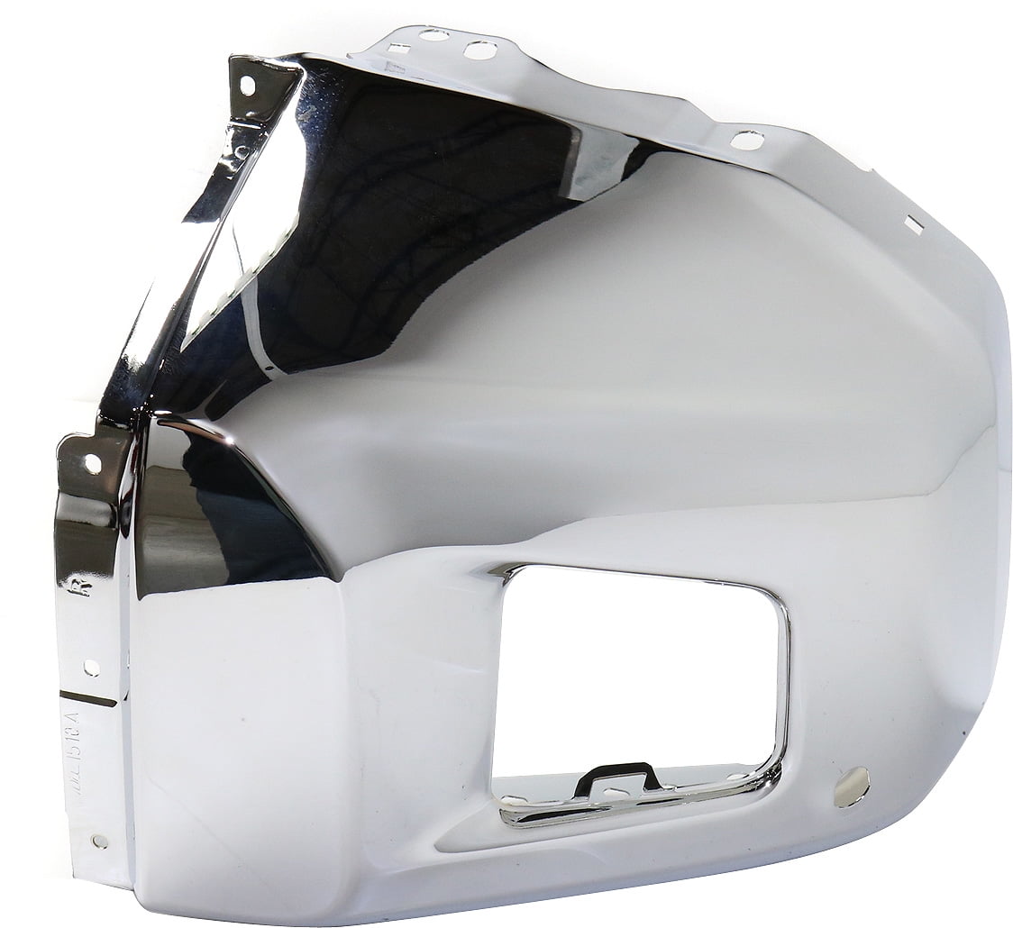 Bumper End Compatible With 2014-2021 Toyota Tundra Front, Right Passenger Steel Chrome CAPA Certified