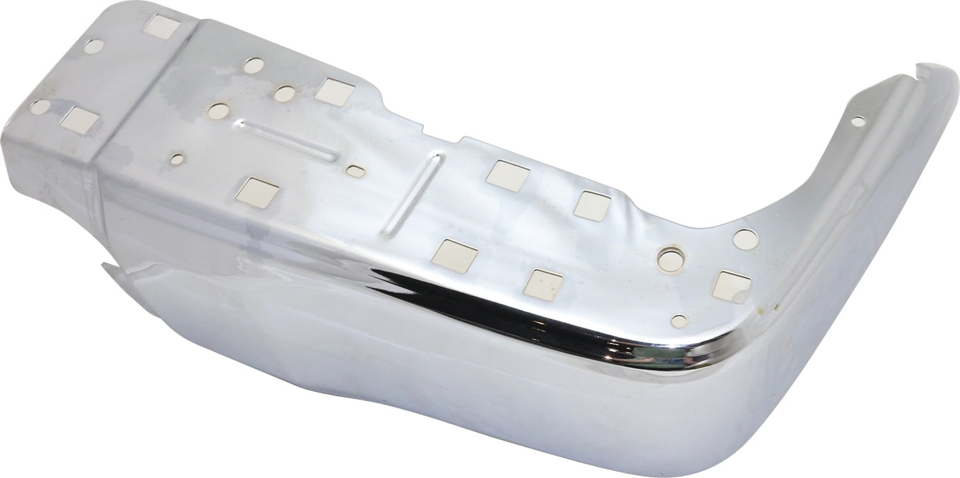 Bumper End Compatible With 2014-2021 Toyota Tundra Rear, Right Passenger Steel Chrome