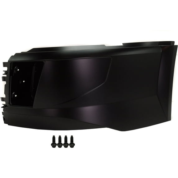 Bumper End Compatible With 2015-2019 Volvo VNL Front, Left Driver Plastic Painted Black