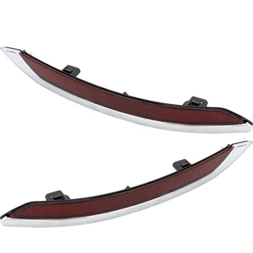 Bumper Face Bar Reflectors Light Lamp Set of 2 Rear Driver & Passenger Side Pair
