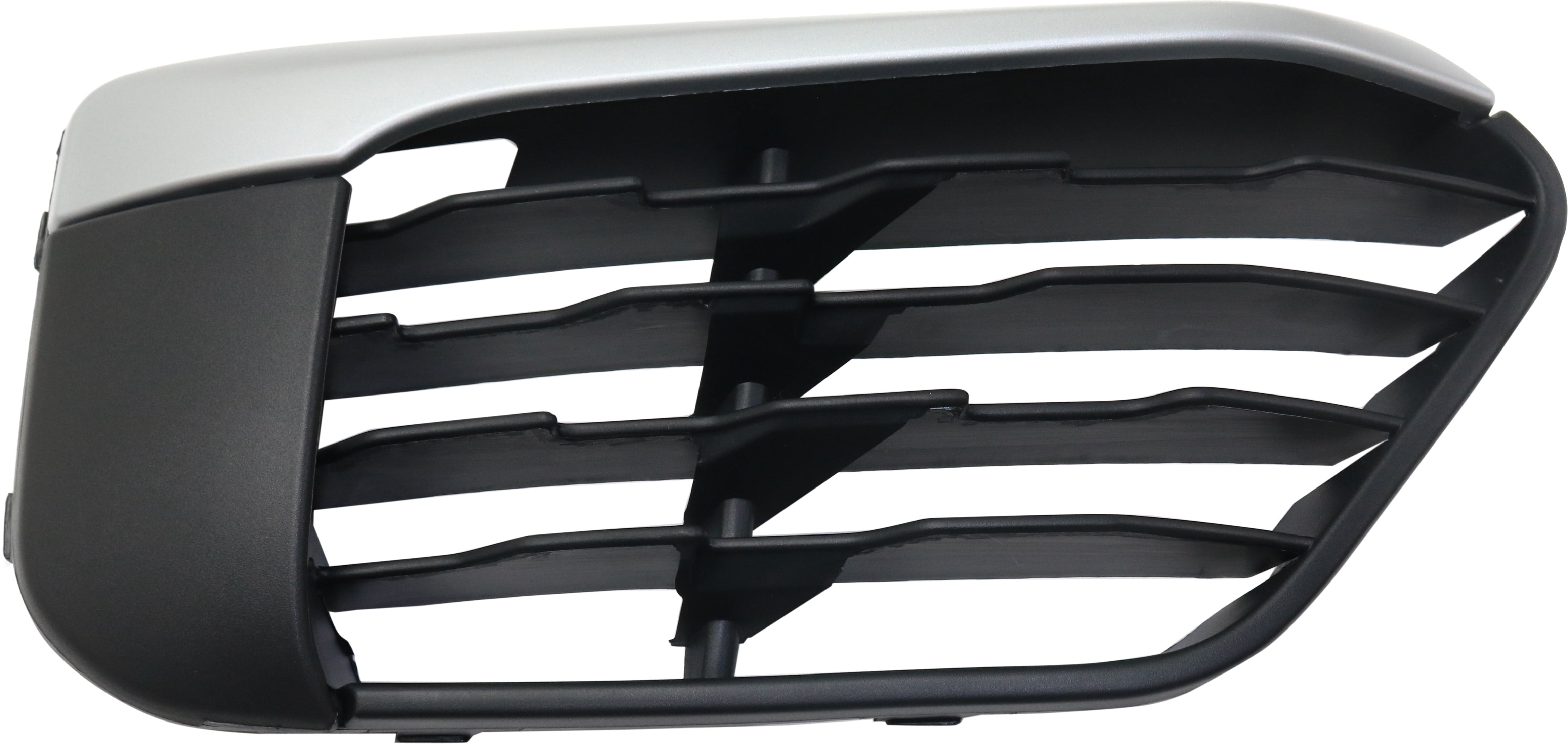 Bumper Grille Compatible With 2016-2019 BMW X1 Front, Right Passenger Side, Outer Textured Black