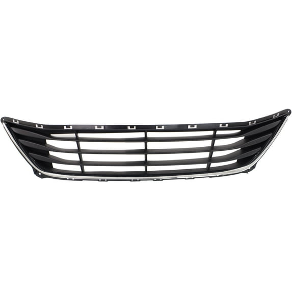 Bumper Grille Compatible with HYUNDAI ELANTRA 2014-2016 Textured Black with Chrome Insert Sedan Korea Built