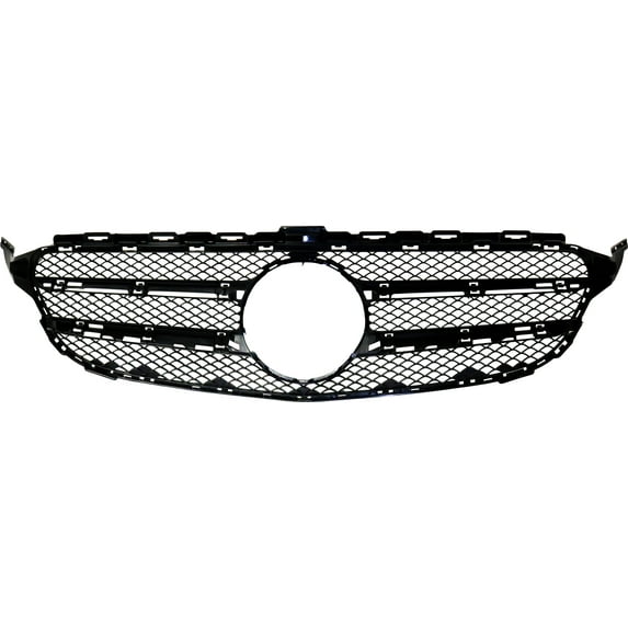Bumper Grille Compatible with MERCEDES BENZ C300/C400 2015-2018 GRILLE Textured Sedan - CAPA Certified