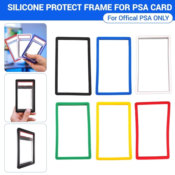 Bumper Guard for PSA Standard Graded Cards, Shock Absorption Sillcone Bumper Guard Slab Protector, Corner and Edge Protector - 6PACK Blue