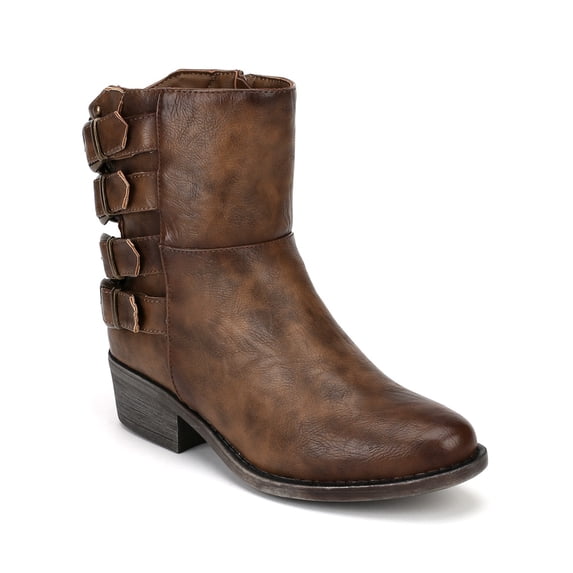Bumper Harper02 Leatherette Strappy Buckle Riding Bootie
