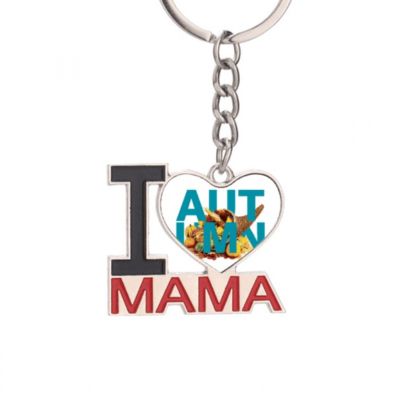 Bumper Harvest Fruits Vegetables Autumn Keychain Metal Keyring Holder Love MAMA Mother