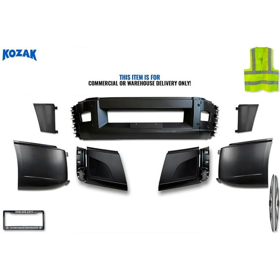 Bumper Plastic Set without Fog Light Holes Compatible with Volvo VNL 2018+