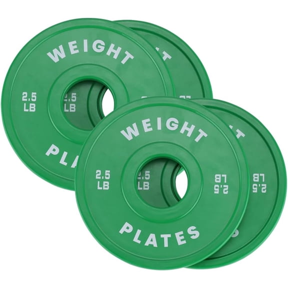Bumper Plates,2 inch Rubber Weight Plates,1.25 LB,2.5LB 10 LB 15LB 25LB 35LB 45LB 100LB 160LB 300LB Plates For Weight Lifting Strength Training Home Gym (Single, Pair & Set) (2.5 LBx 4PC)