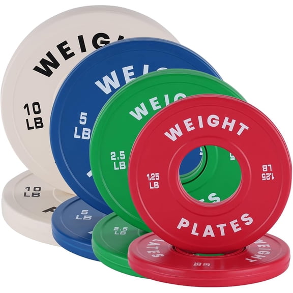Bumper Plates, 2 inch Rubber Weight Plates,1.25 LB,2.5LB 10 LB Plates for Weight Lifting Strength Training Home Gym (Single, Pair & Set) (17.5 LB/37.5 LB Set)