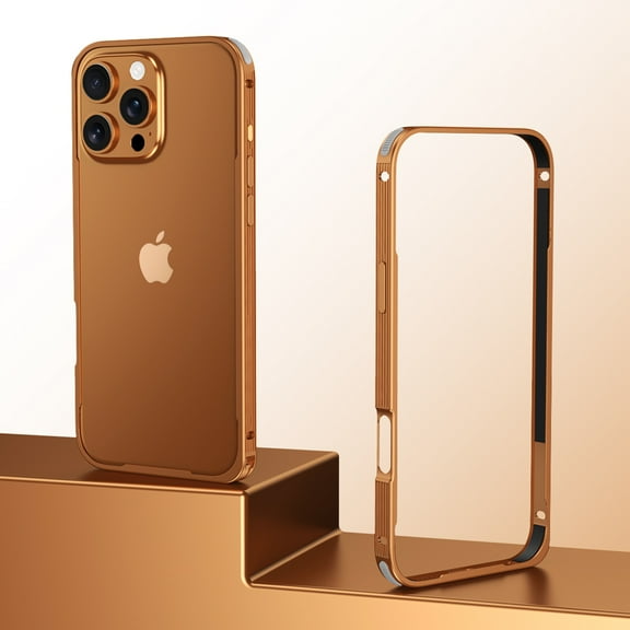 Bumper Protection Designed for iPhone 17 Case,Alloy Aluminum Metal Frame,Minimalist Raised Edge Shock Absorption, Bumper Easy Fit Shockproof Cover,Orange