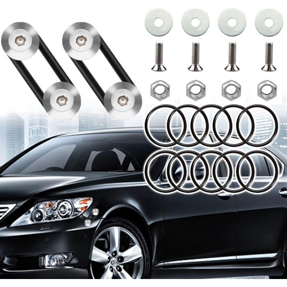 Bumper Quick Release Kit, Quick Release Trunk Front Rear BumperFasteners Fenders Holders Kit Compatible for Universal Car Bumper-Silver