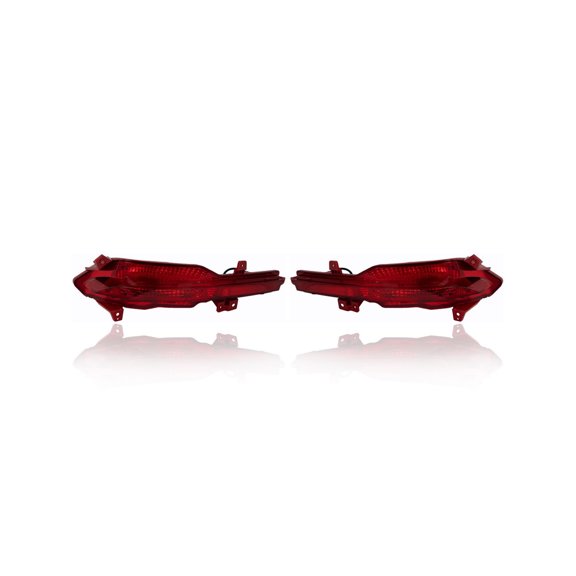 Bumper Reflector - Compatible/Replacement for '21-22 Hyundai Santa Fe - Rear - Pair, Left Driver + Right Passenger Set - 92406S1520, 92405S1520 - CAPA