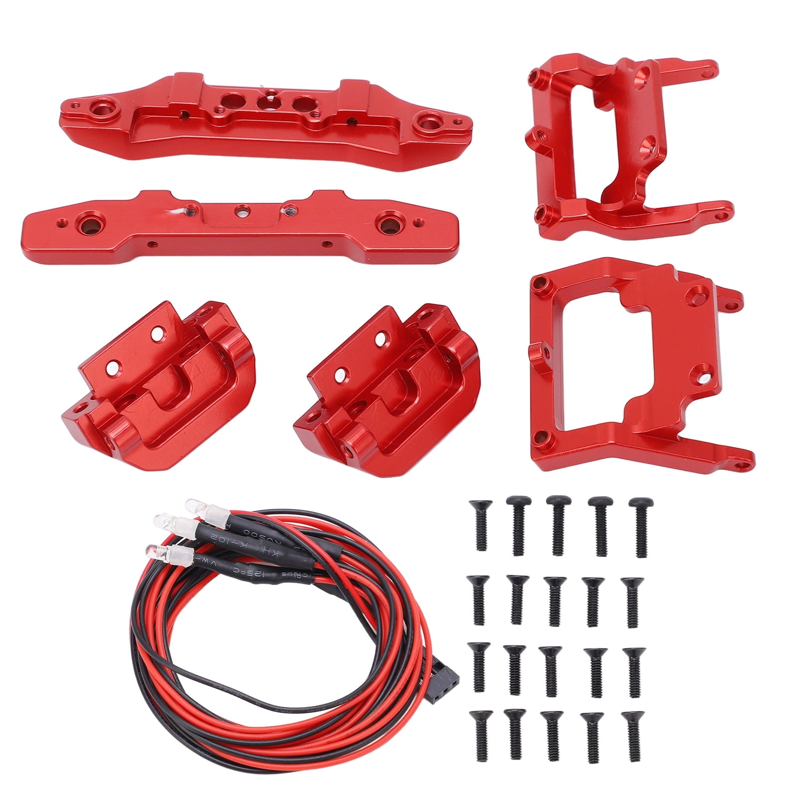 GPM Alu-Karosseriehalter Für Traxxas LaTrax SST – 1-teiliges Set, Rot, Front/Hinten