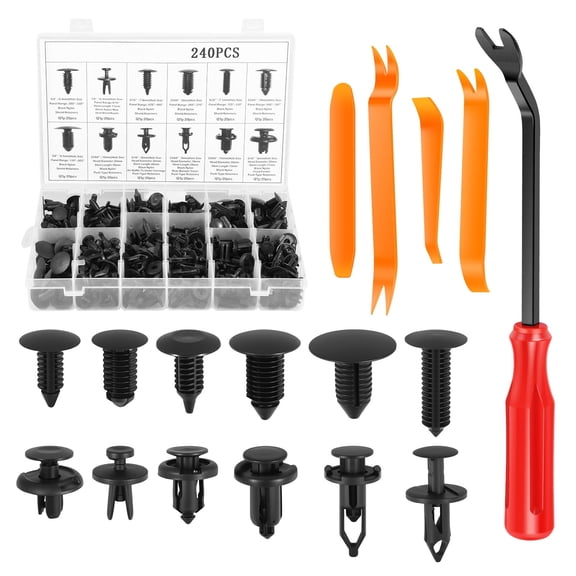 245 Piece Heavy Duty Bumper Retainer Clips Upgraded Universal Auto Push Pin Rivets Set for Car Car Plastic Rivets Fasteners Remover Push Retainer Kit