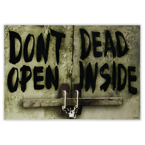 Bumper Sticker - Don't Open Dead Inside - Zombie Hunter Apocalypse Walking Dead Decal - 5.75" x 4"