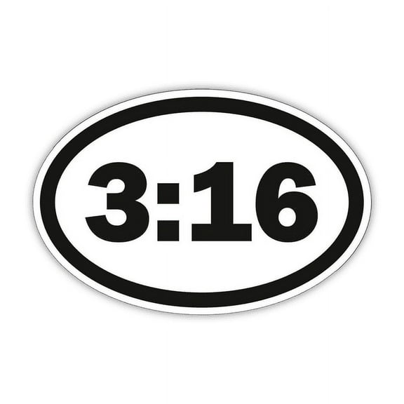 Bumper Sticker: John 3:16 Bible Verse, Faith, Spirituality, Christain, Jesus, For God So Loved The World 6"x4"