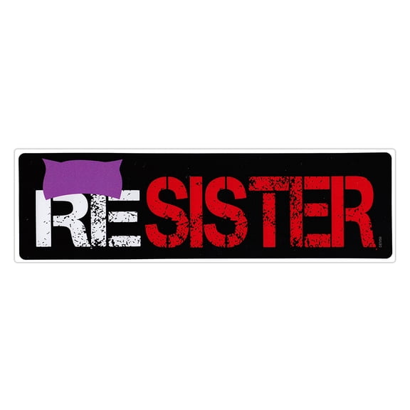 Bumper Sticker - Resister (Sister) Hat - Women's Movement Protests - 9.75" x 3"