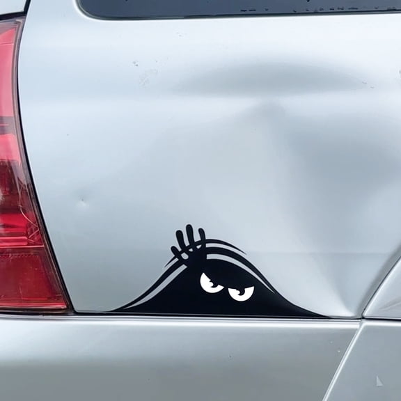 Stickios Funny Peeking Monster Car Decal - Covers Dents & Scratches - Peekaboo (11" x 4.25")