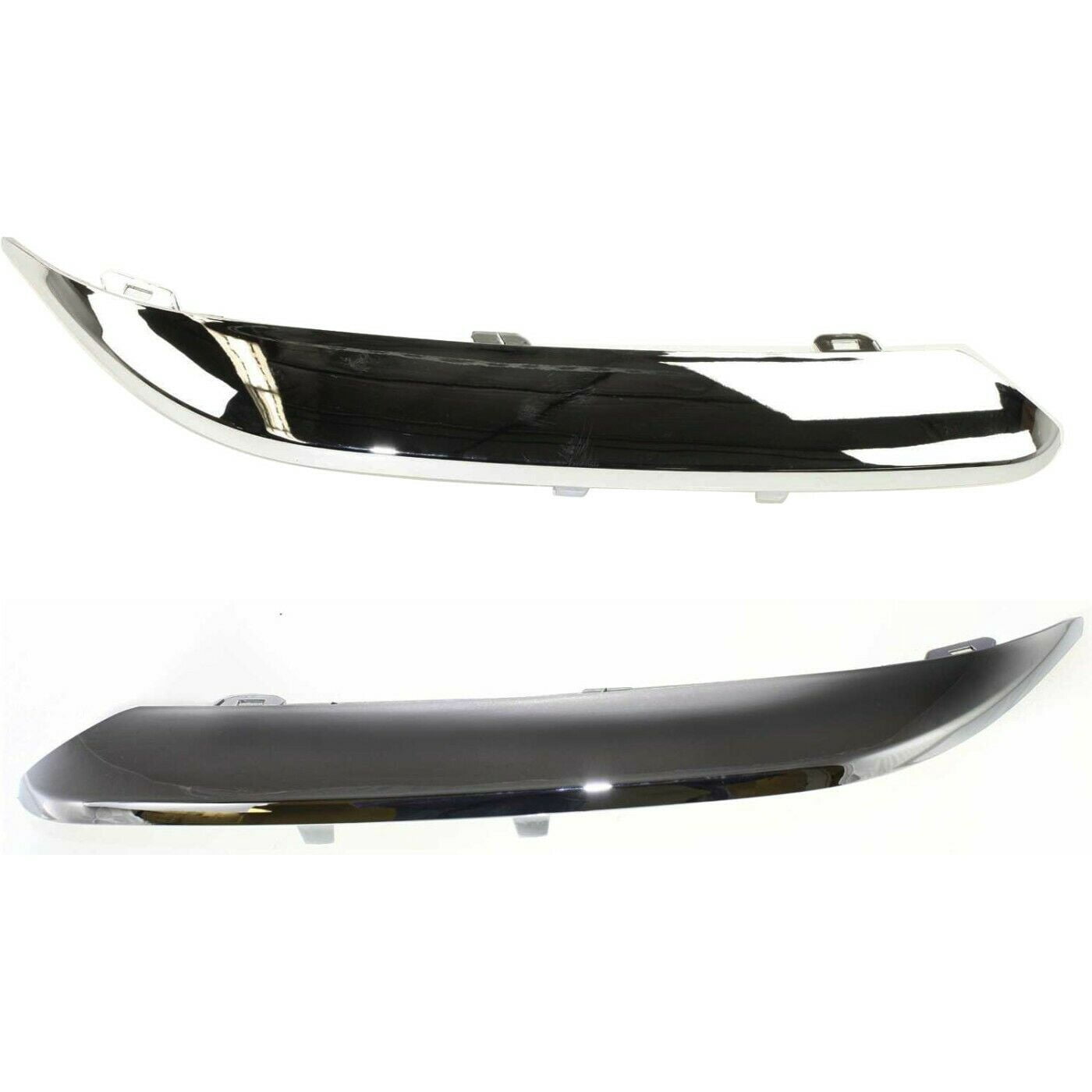 Plastic Front Bumper Trim Set - Chrome Plastic Front Pair with Interchange Part ...