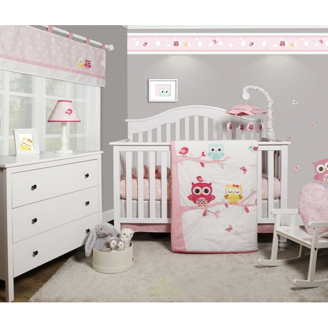 Bumperless 5 pieces Optimababy Owls Baby Bedding Set