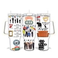 thumbnail image 1 of Bumpkit Sublimated 40oz Quencher Tumbler for Friends Fans, White - Clear lid, 1 of 9