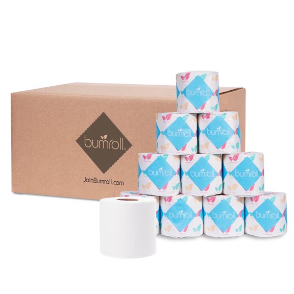 Bumroll USA, 24 Premium Earth Friendly Soft & Absorbent Toilet Paper Rolls - Soft, Absorbent & Eco-Friendly Bathrooms Tissue Rolls for Home & Office - Septic Safe & RV-Friendly - Bulk Toilet Paper