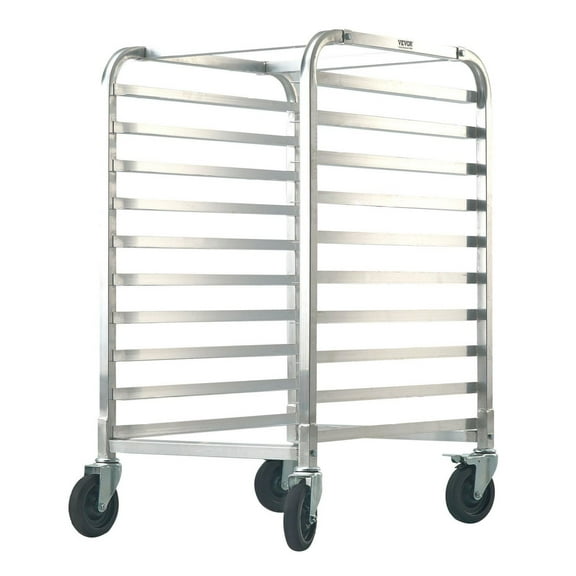 Bun Pan Rack, 10-Tier Bakery Racks with Brake Wheels, Aluminum Racking Trolley Storage for Half & Full Sheet, Speed Rack For Kitchen Home, Bread Baking Equipment, 26"L x 20.3"W x 39"H 10 Layers