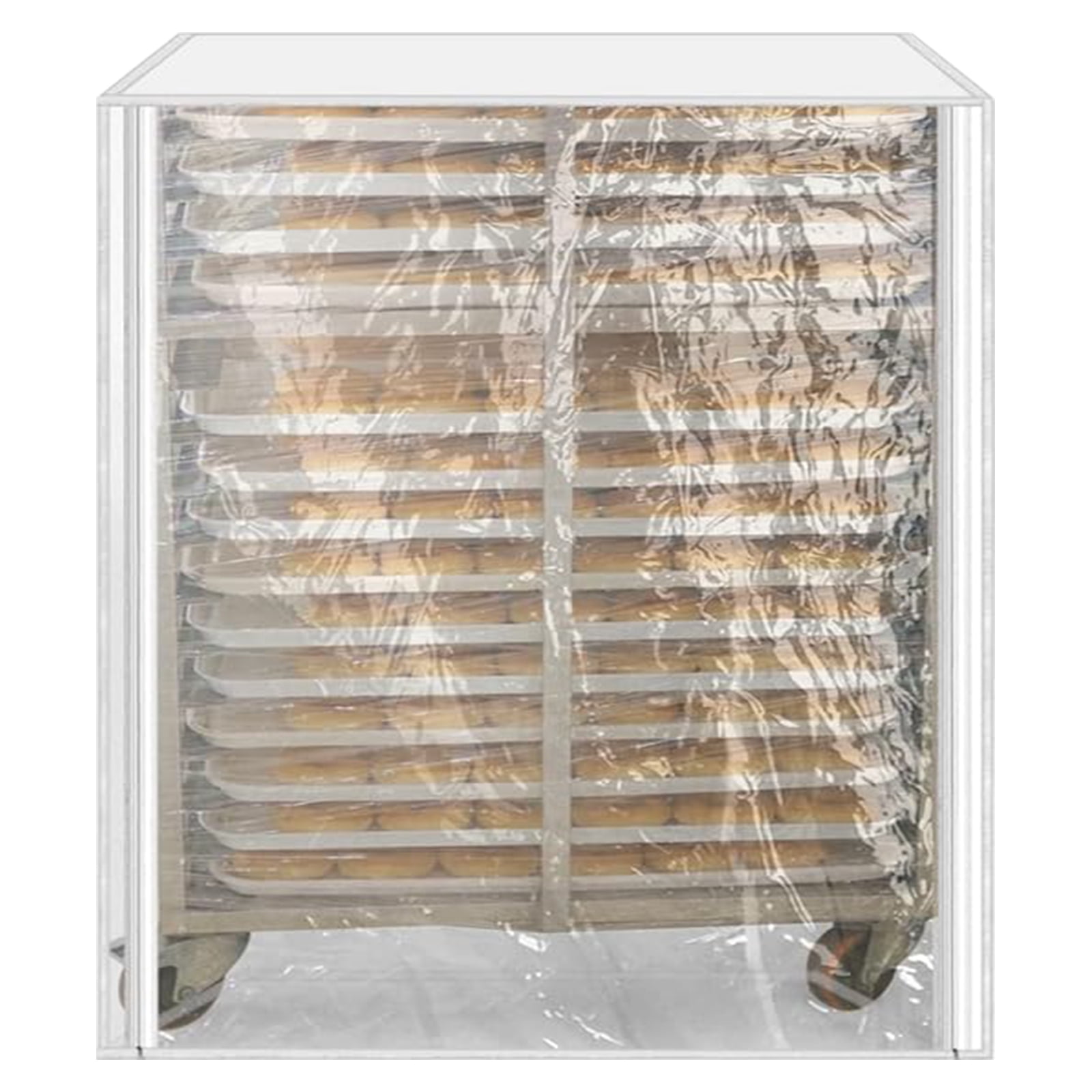 Bread Cover Rectangular Bun Pan Rack Cover Bread Rack Cover Transparent PVC with 4 Sided Zipper ...
