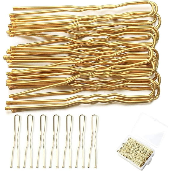 Bun Pins U Shaped Hair Clips 100 Pcs Hair Pins U Pins for Buns Bun Clips Blonde Hair Grips Bobby Pins Hairpins Hair Styling Pins for Women,s Thin