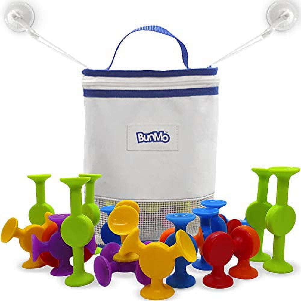 BunMo Bath Toys with Suction Bathtub Toy Organizer - 24 Pack