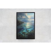 Bunaken Art, Indonesia Painting, Scuba Diver Gift, Coral Reef Art, Coastal Home Decor, Manado Tua, Ocean Lover Gift, Tropical Paradise, Poster Only