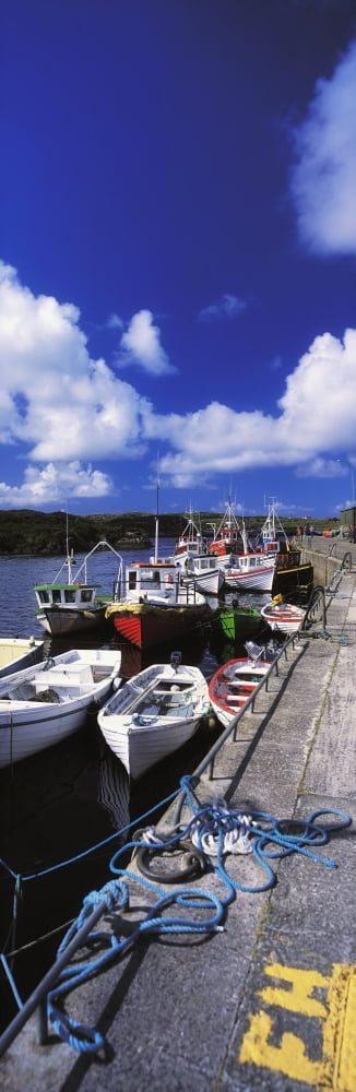 Bunbeg Donegal Ireland Harbour Of A Townland Canvas Art - The Irish Image Collection Design Pics (11 x 34)