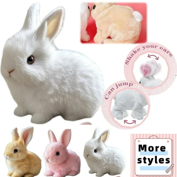 Bunby - My Realistic Bunny Toy Realistic Stuffed Animals Easter Gifts Toy Bunny Easter Decorations for Home Bunbi Realistic Bunny That Moves