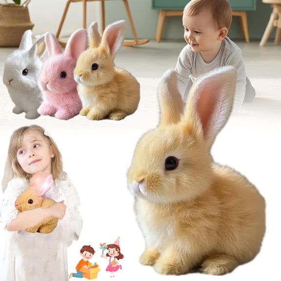 Bunby - My Realistic Bunny Toy, Vitality Bliss Bunny with Glowing Ears & Interactive Carrot, Bunbi My Realistic Bunny Toy (Brown)