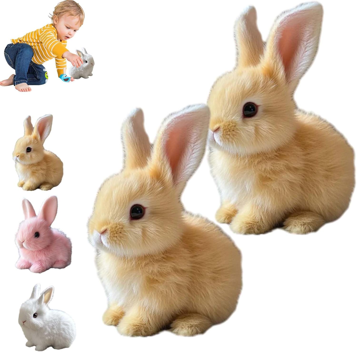 Real Bunny Toy Bunby Realistic Bunny Toy - Lifelike Hopping & Ear ...
