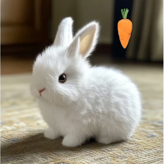 Bunby - My Realistic Interactive Bunny Toy, Electronic Pet Rabbit with Jumping, Twitching & Shaking Ears, Walking, Talking & Hopping, Easter Bunny Stuffed Animal Plush, Unique Gift