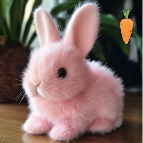 Bunby - My Realistic Interactive Bunny Toy, Electronic Pet Rabbit with Jumping, Twitching & Shaking Ears, Walking, Talking & Hopping, Easter Bunny Stuffed Animal Plush, Unique Gift