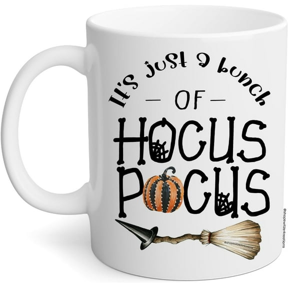 Bunch Of Hocus Pocus Mug, Hocus Pocus Decorations, Hocus Pocus Coffee Cup, Hocus Pocus Gifts, Halloween Mug, Cauldron Mug, Sanderson Sisters Decor (All White 11 Oz)