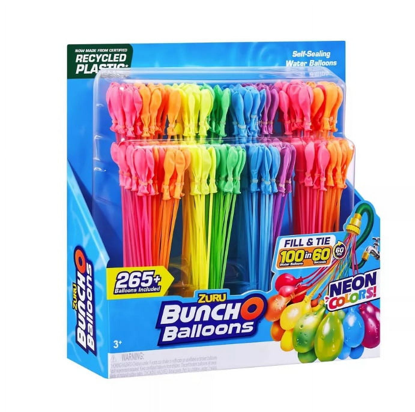  Bunch O Balloons Multi-Colored (10 Bunches) by ZURU, 350+  Rapid-Filling Self-Sealing Instant Water Balloons for Outdoor Family,  Children Summer Fun - Total (100 Balloons) Colors May Vary