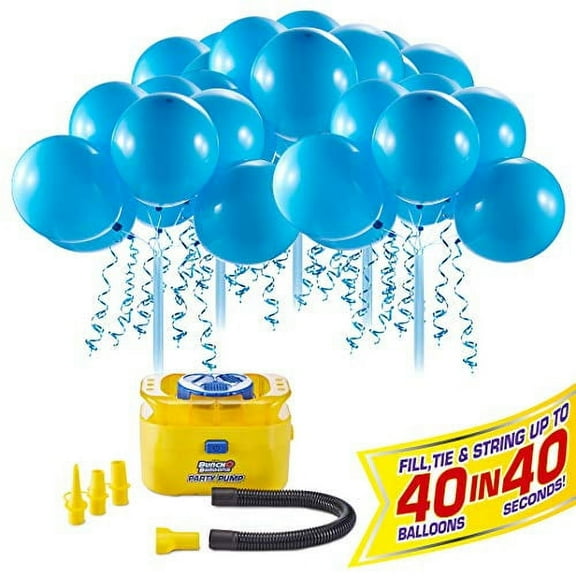 Bunch O Balloons Self Sealing Party Balloons with Portable Electric Air Pump - 40 Self-Sealing Blue Latex Balloons for Celebrations by Zuru