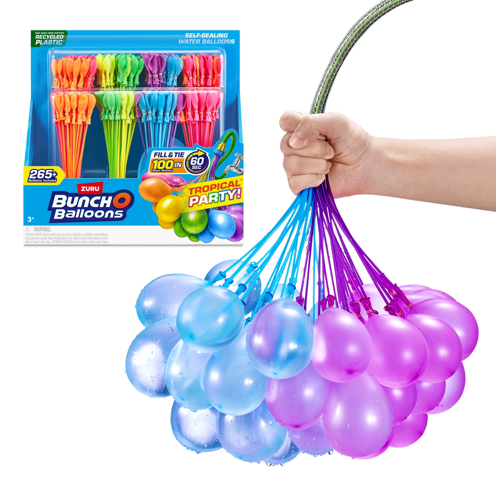 Bunch O Balloons Tropical Party 8pk - Large Rapid-Fill Rubber Water Balloons