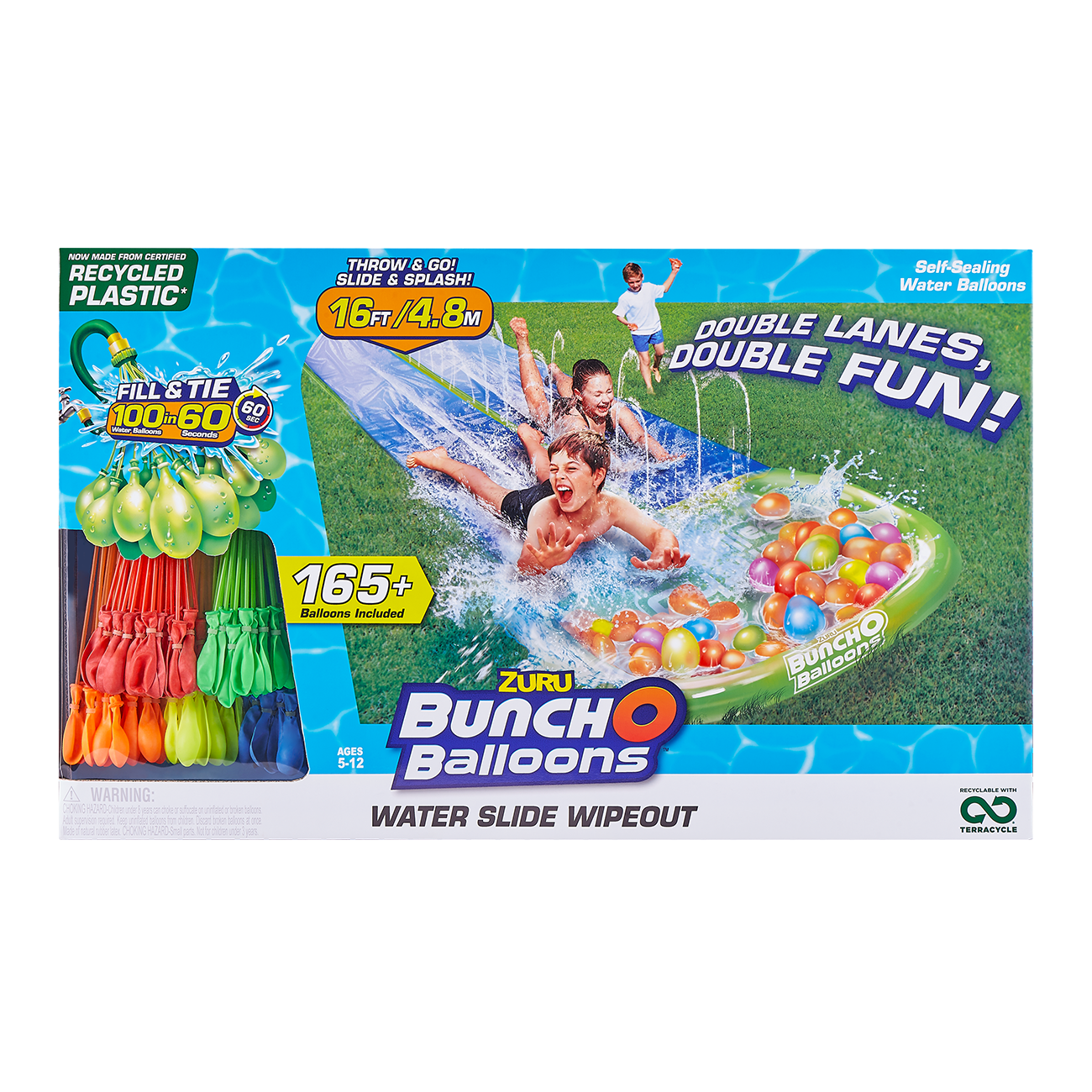 Bunch O Balloons Water Slide Wipeout (2x Lane) by ZURU For Ages 399