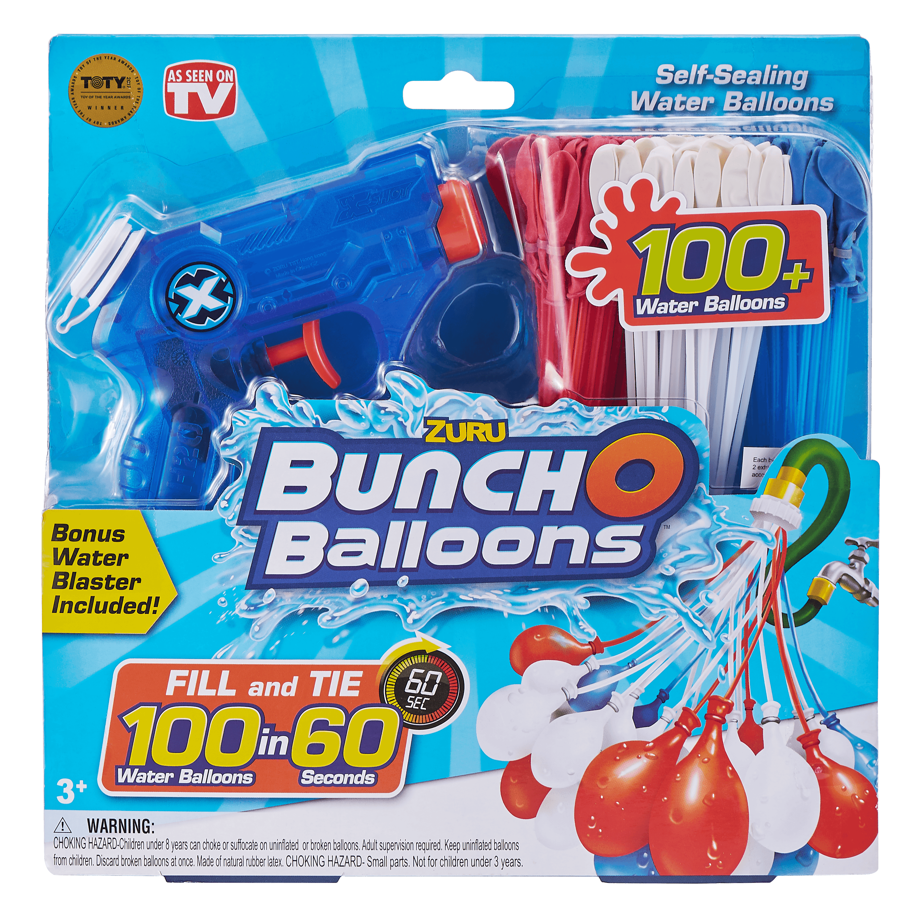 Bunch O Balloons and X-Shot Water Blaster Value Pack (3 Bunches of Balloons 1 Nano Drencher) by ZURU