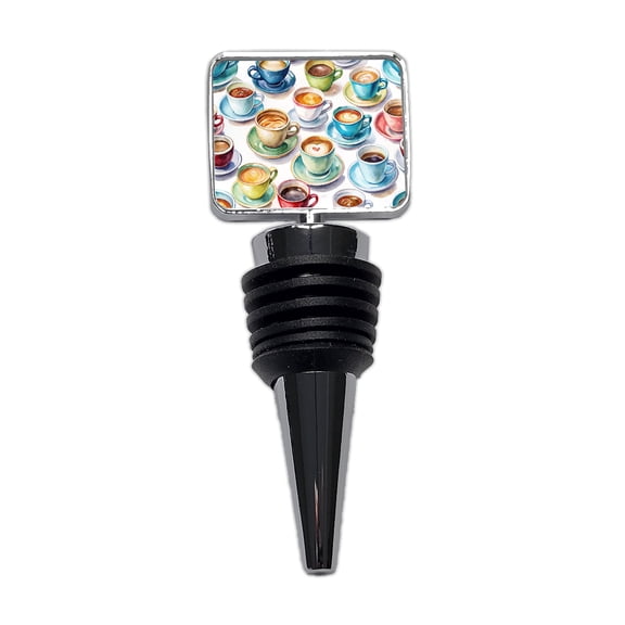 Bunch Of Coffee Cups Wine Bottle Stopper Cap Plug