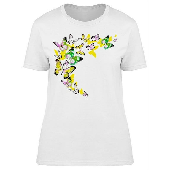 Bunch Of Flying Butterflies T-Shirt Women -Image by Shutterstock, Female XX-Large