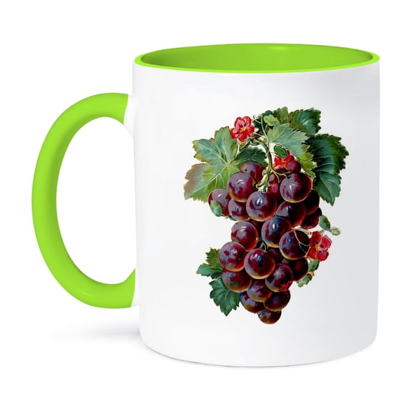 3dRose, Bunch of Grapes, 11oz Two-Tone Green Mug